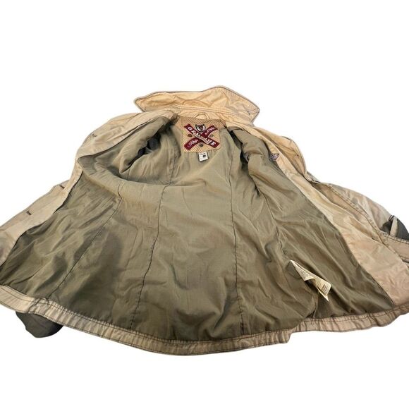 KHUJO womens sz S trench coat khaki beige‎ - Picture 8 of 10